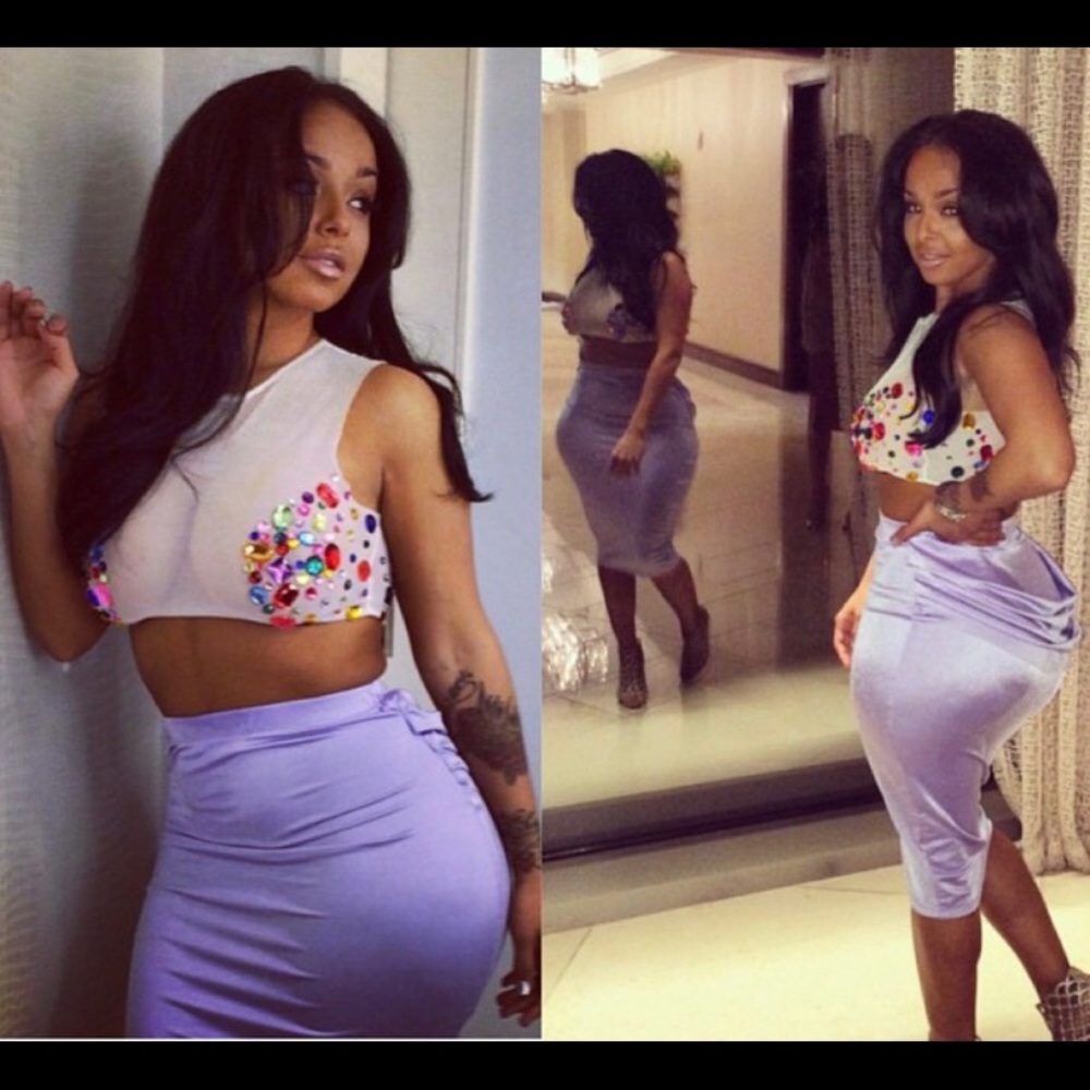 Light purple maxi midi skirt